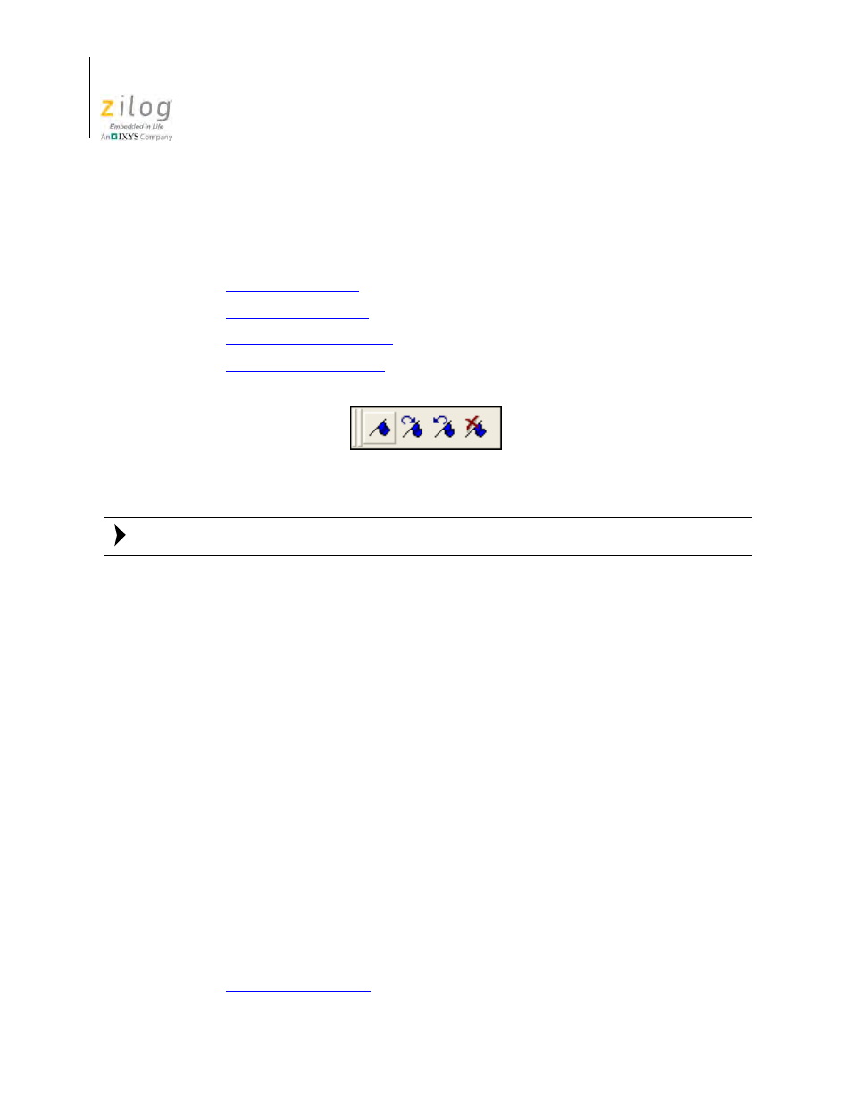 Bookmarks toolbar, Debug toolbar, Bookmarks toolbar debug toolbar | Figure 20. bookmarks toolbar | Zilog Z8F0130 User Manual | Page 56 / 582