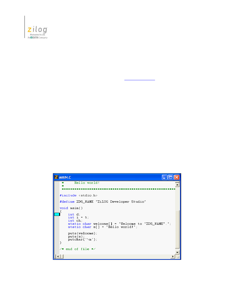 Figure 26. bookmark example, Using bookmarks | Zilog Z8F0130 User Manual | Page 66 / 582