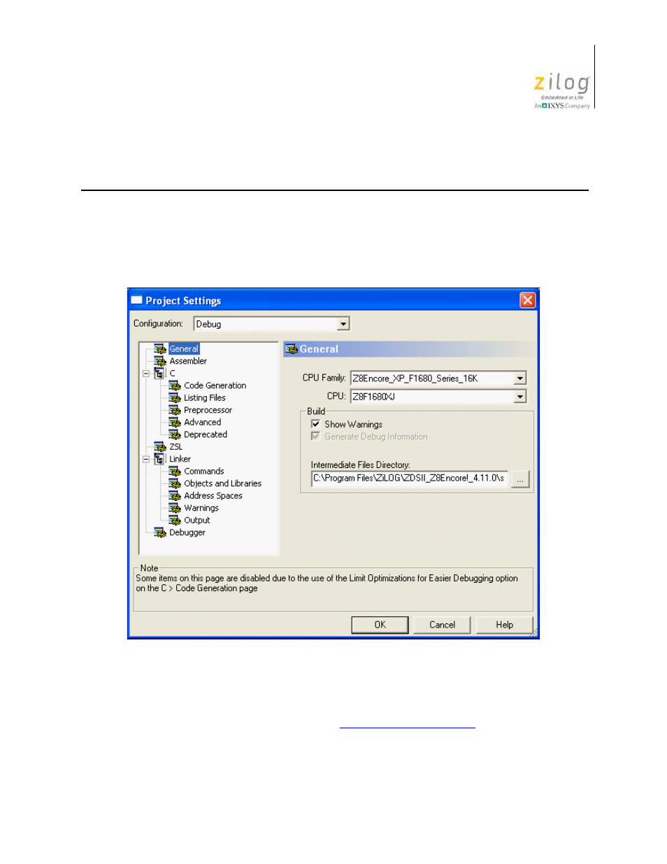 Section on | Zilog Z8F0130 User Manual | Page 93 / 582