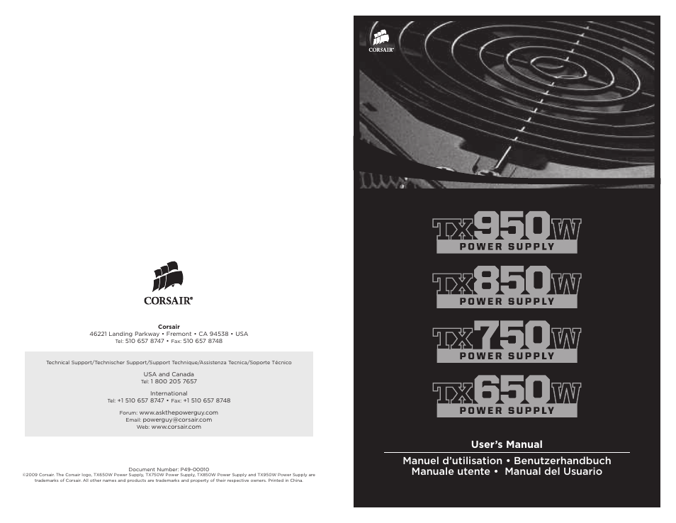 Corsair TX650W User Manual | 21 pages