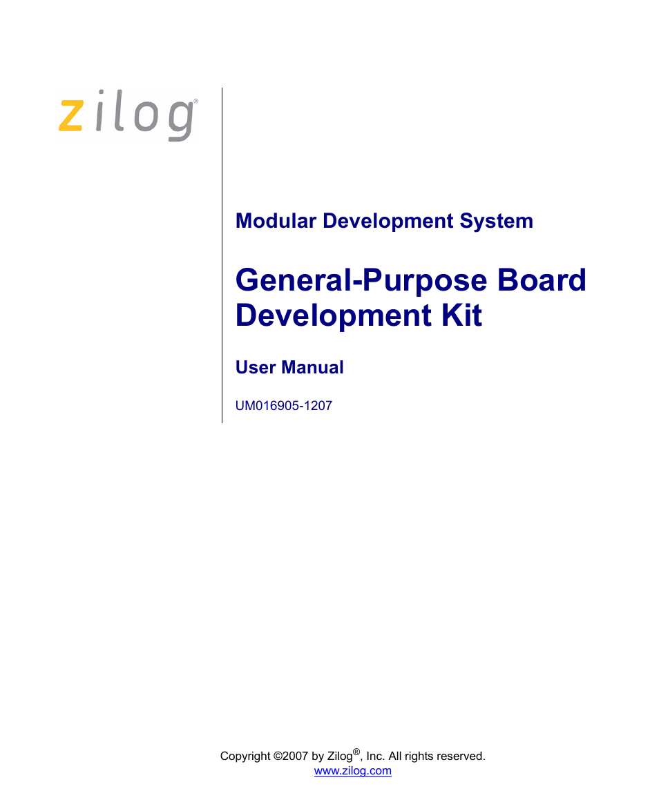 Zilog Z8F0411 User Manual | 83 pages