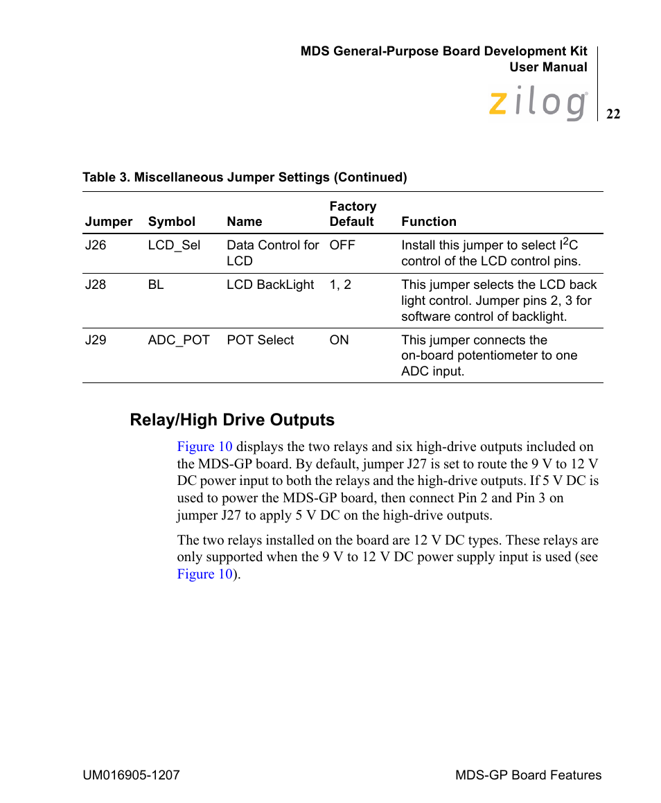 Relay/high drive outputs | Zilog Z8F0411 User Manual | Page 27 / 83