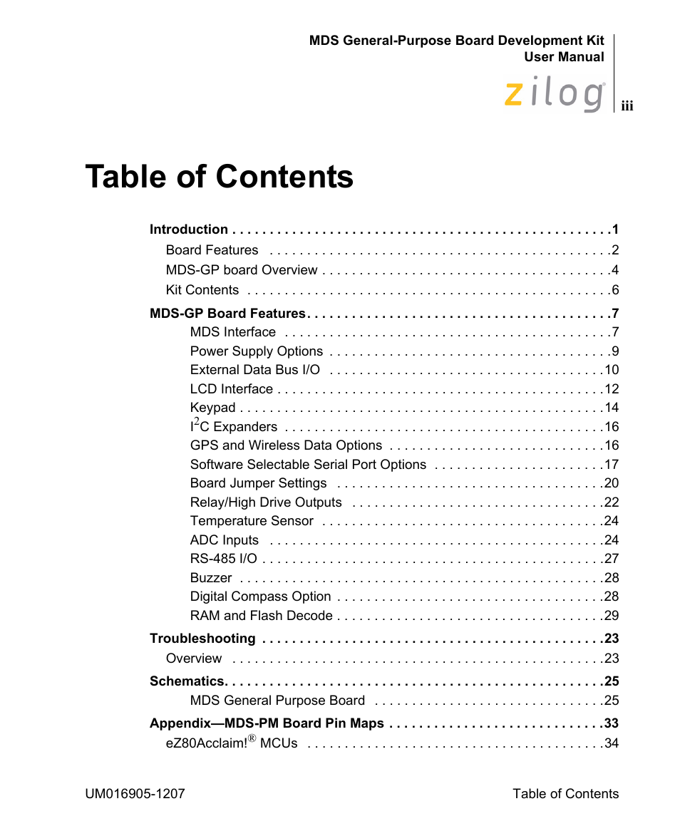 Zilog Z8F0411 User Manual | Page 3 / 83