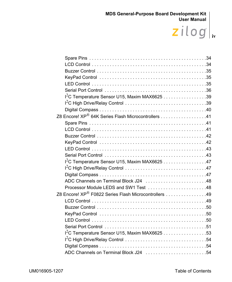 Zilog Z8F0411 User Manual | Page 4 / 83