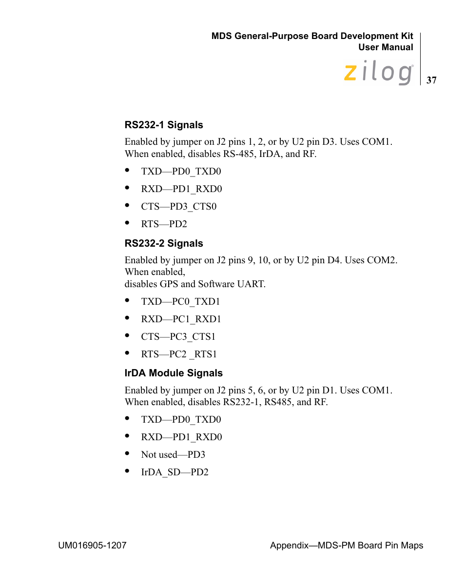 Zilog Z8F0411 User Manual | Page 48 / 83