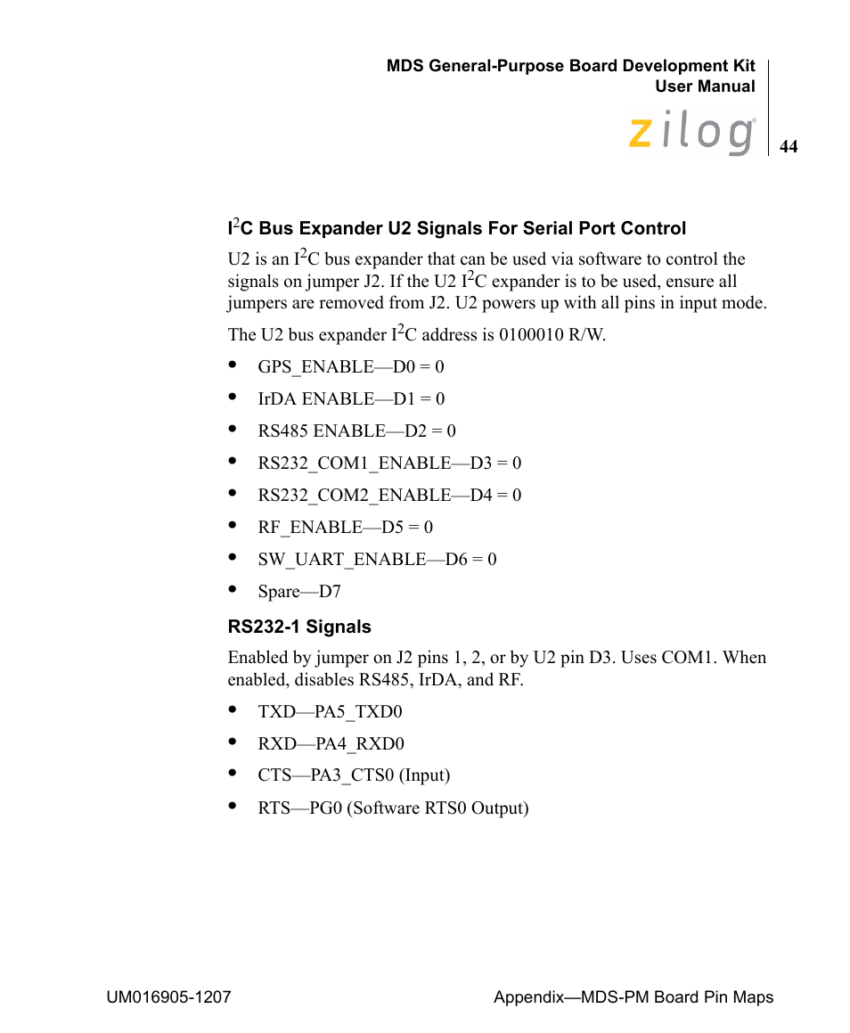 Zilog Z8F0411 User Manual | Page 55 / 83