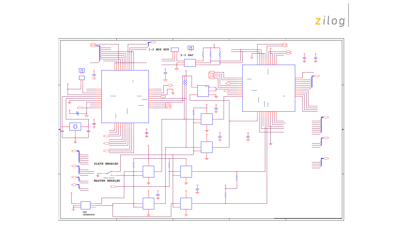 2 mds hdr 2-3 dac master enabled slave enabled | Zilog Z8F0880 User Manual | Page 14 / 18