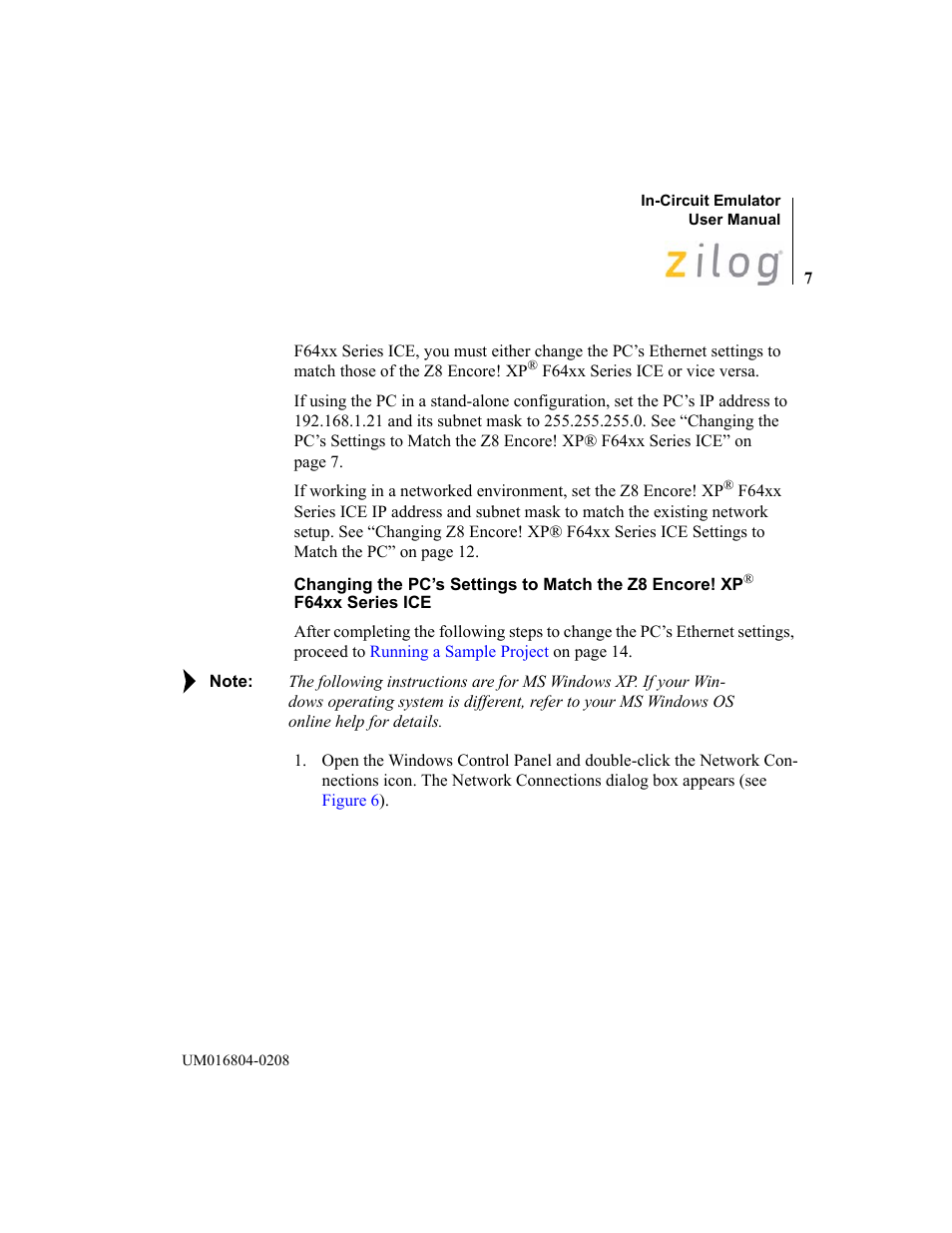 Zilog Z8F1621 User Manual | Page 10 / 27