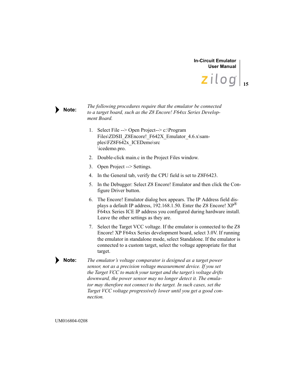 Zilog Z8F1621 User Manual | Page 18 / 27