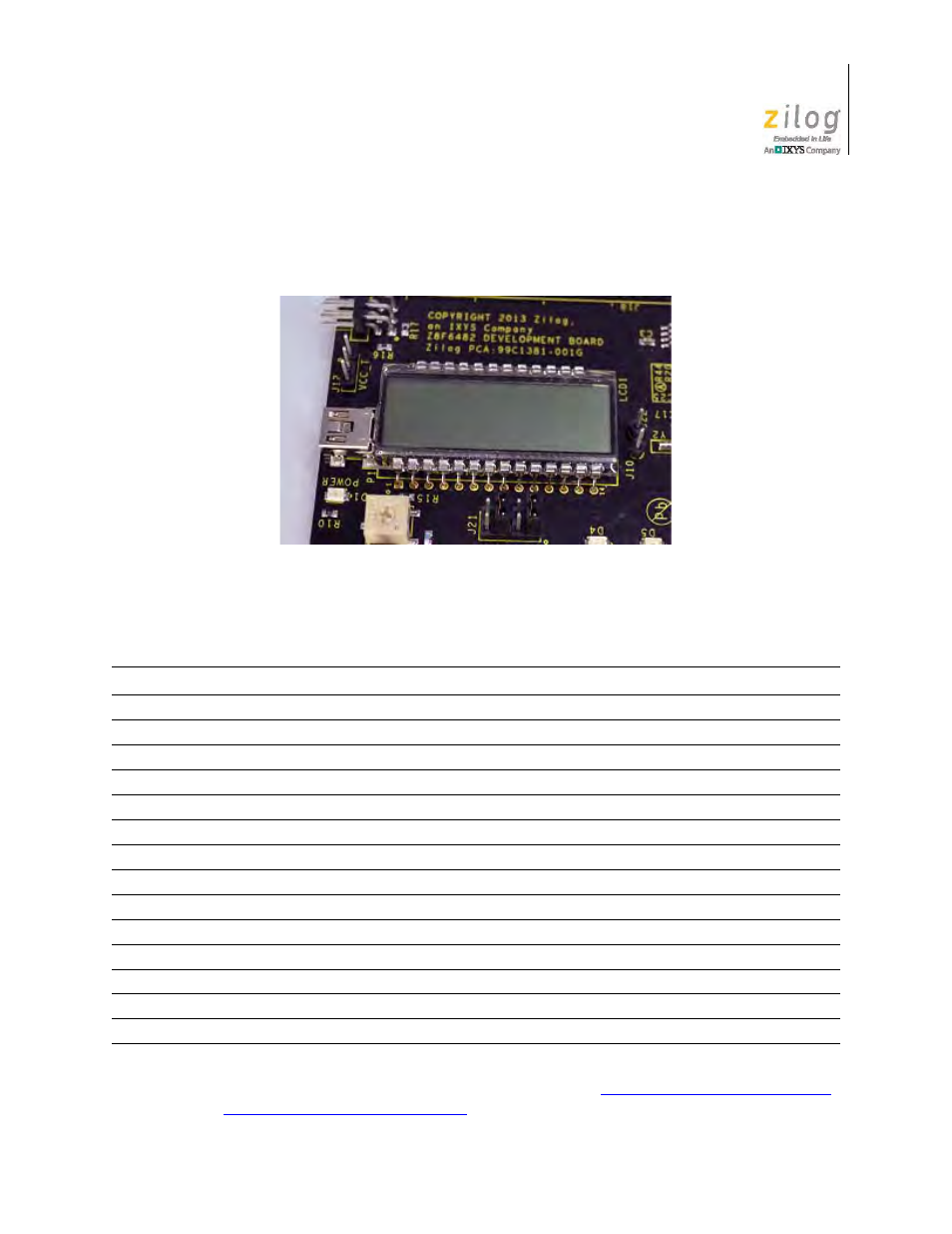 Table 2, Lcd1 pin map | Zilog Z8F1681 User Manual | Page 29 / 50