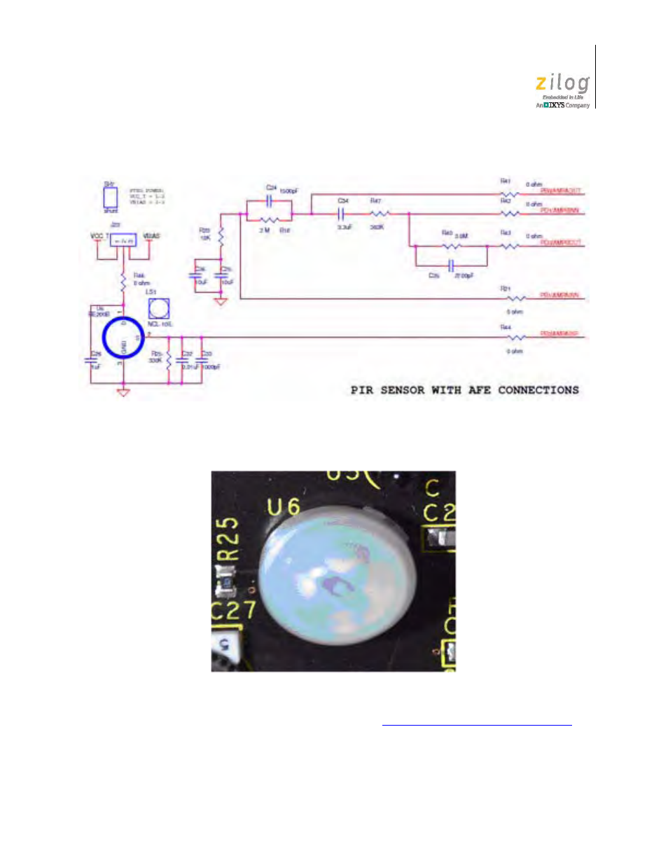 Figure 23. re200b pyroelectric sensor circuit, Figure 24. the re200b pyroelectric sensor | Zilog Z8F1681 User Manual | Page 33 / 50