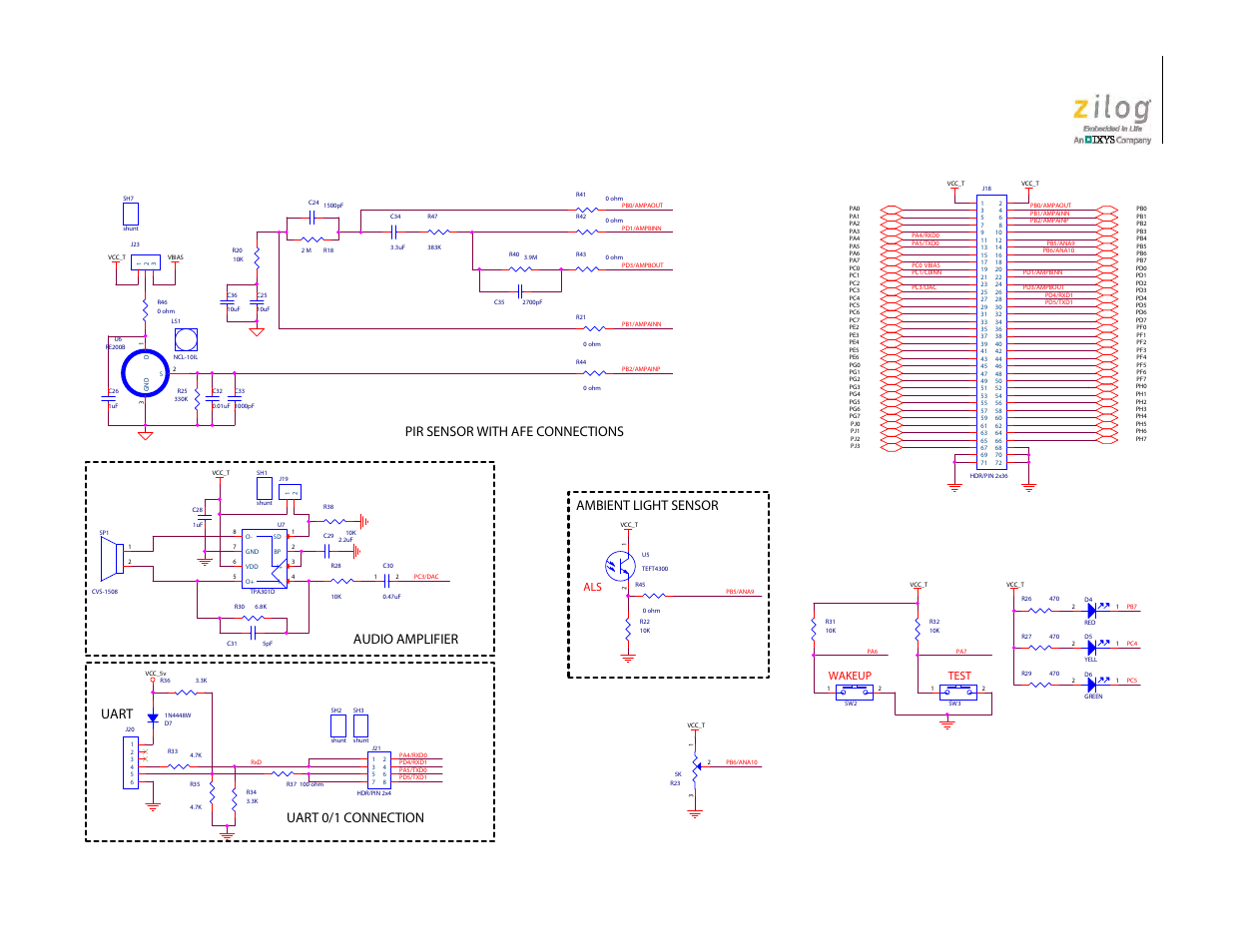 F6482 series development kit user manual, Uart, Wakeup test | Zilog Z8F1681 User Manual | Page 45 / 50