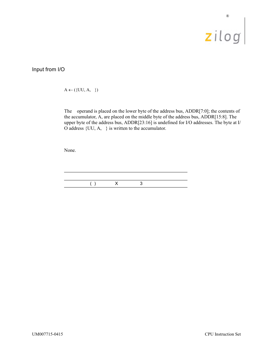 In a, (n) | Zilog EZ80F916 User Manual | Page 159 / 411