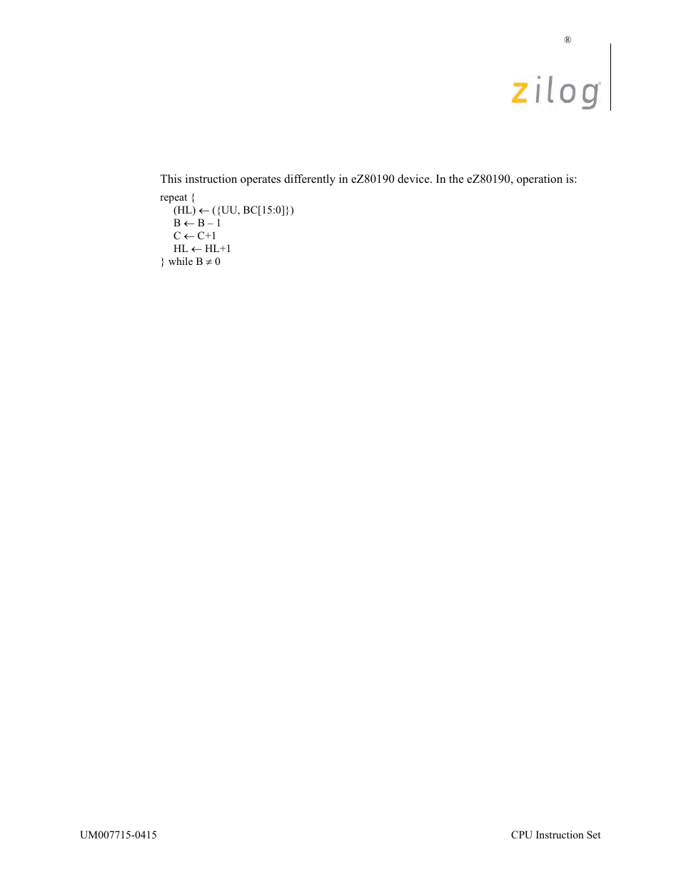 Zilog EZ80F916 User Manual | Page 183 / 411