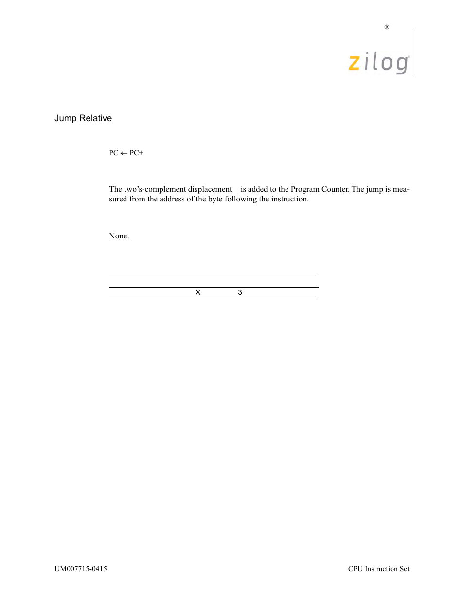 Jr d | Zilog EZ80F916 User Manual | Page 197 / 411
