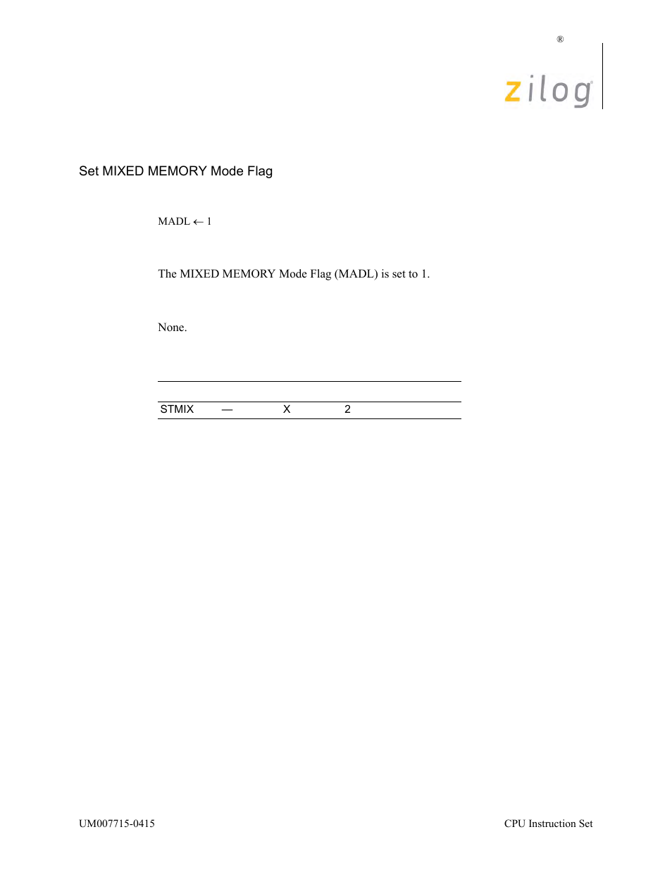 Stmix | Zilog EZ80F916 User Manual | Page 365 / 411