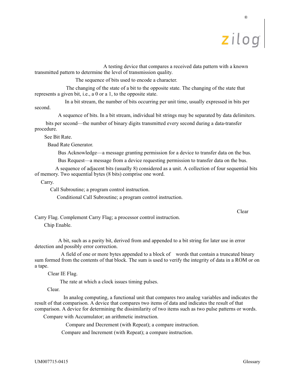 Zilog EZ80F916 User Manual | Page 393 / 411