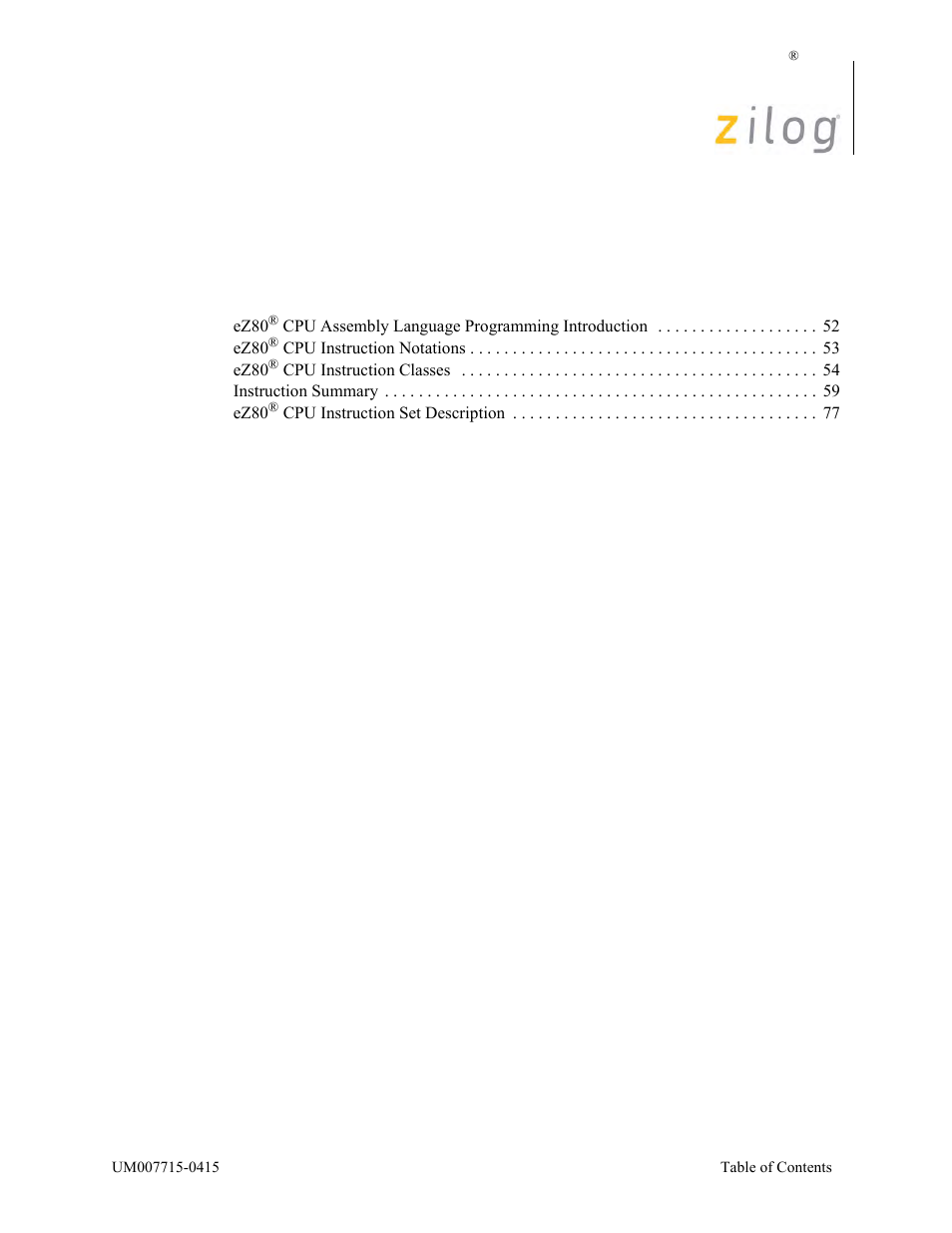 Zilog EZ80F916 User Manual | Page 5 / 411
