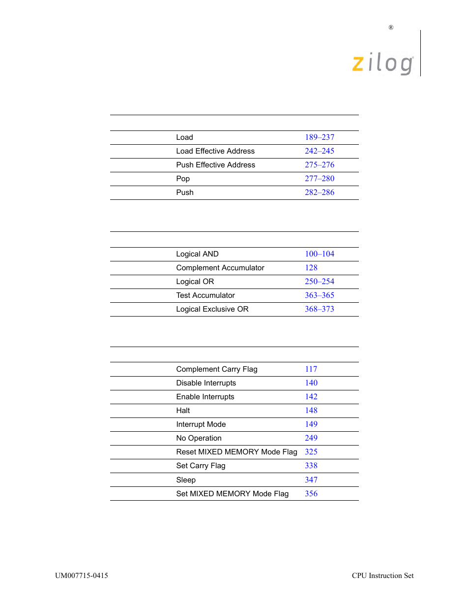 Zilog EZ80F916 User Manual | Page 66 / 411