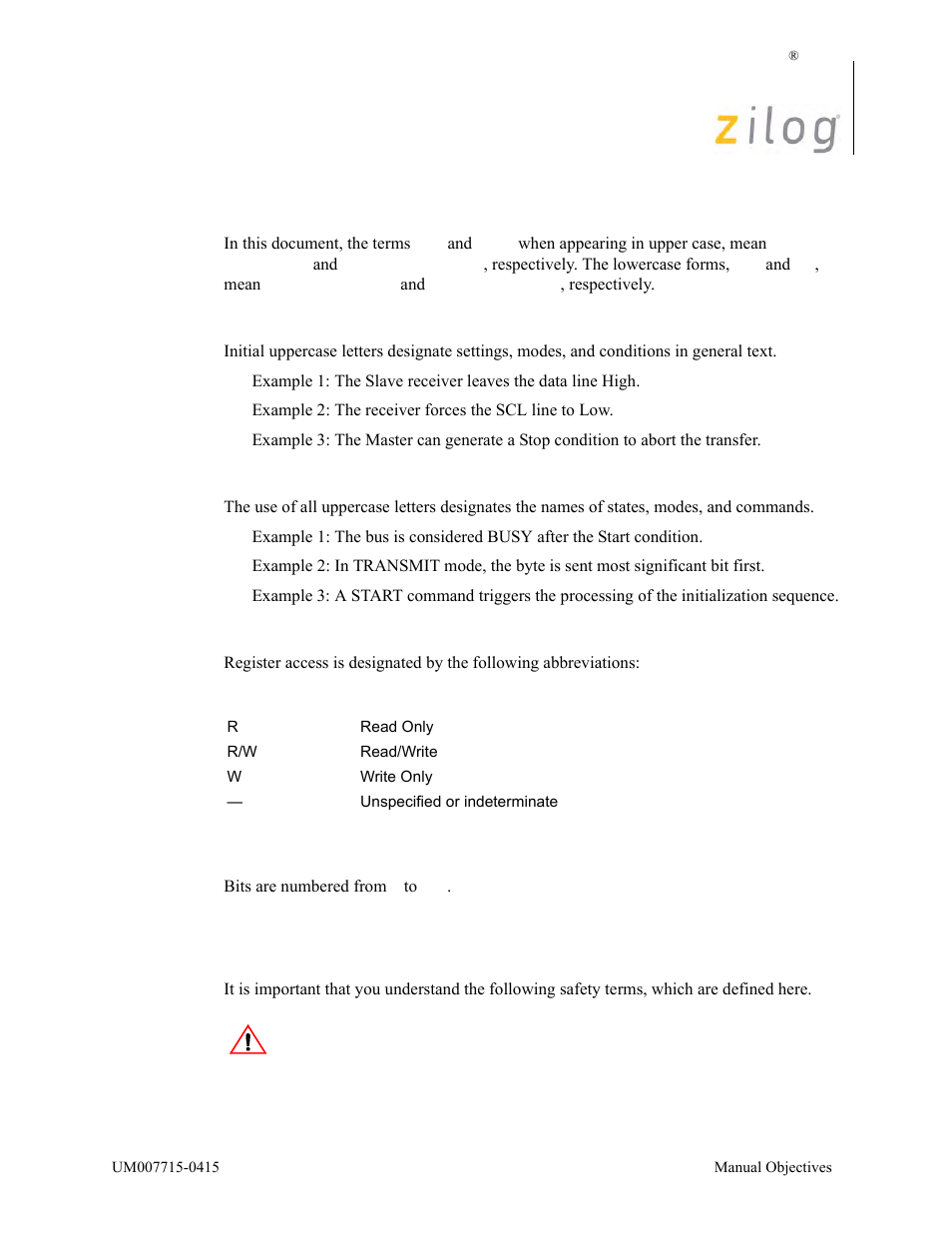 Safeguards | Zilog EZ80F916 User Manual | Page 9 / 411