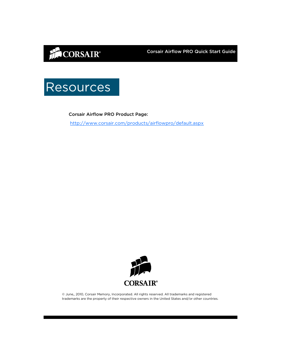 Resources | Corsair AirFlow Pro User Manual | Page 7 / 7