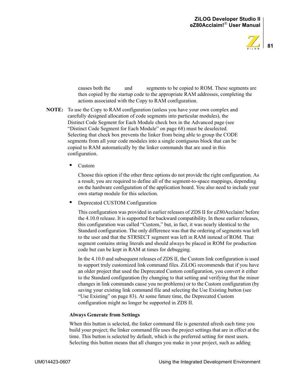 Zilog EZ80F916 User Manual | Page 101 / 469