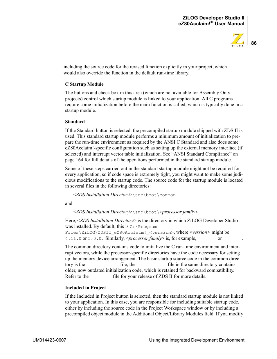 Zilog EZ80F916 User Manual | Page 106 / 469