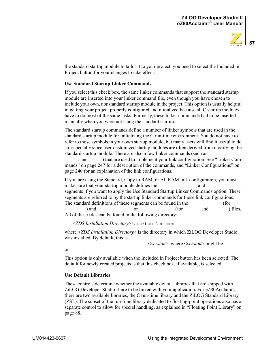 Zilog EZ80F916 User Manual | Page 107 / 469