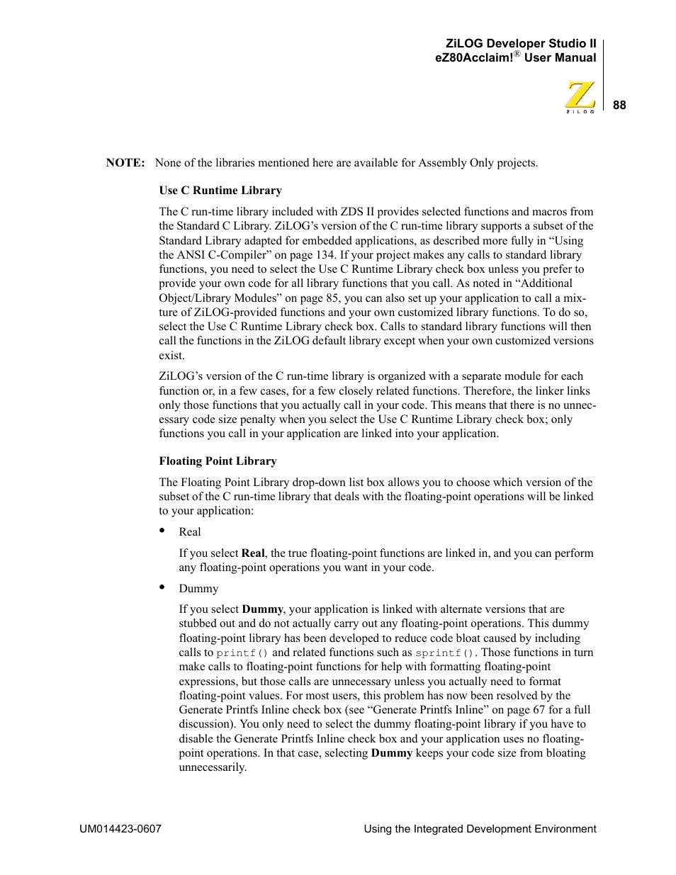 Zilog EZ80F916 User Manual | Page 108 / 469
