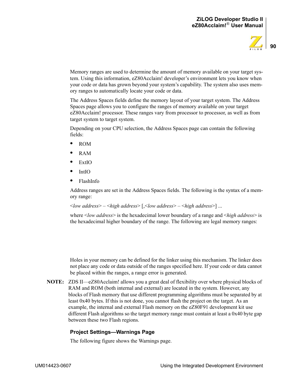 Zilog EZ80F916 User Manual | Page 110 / 469