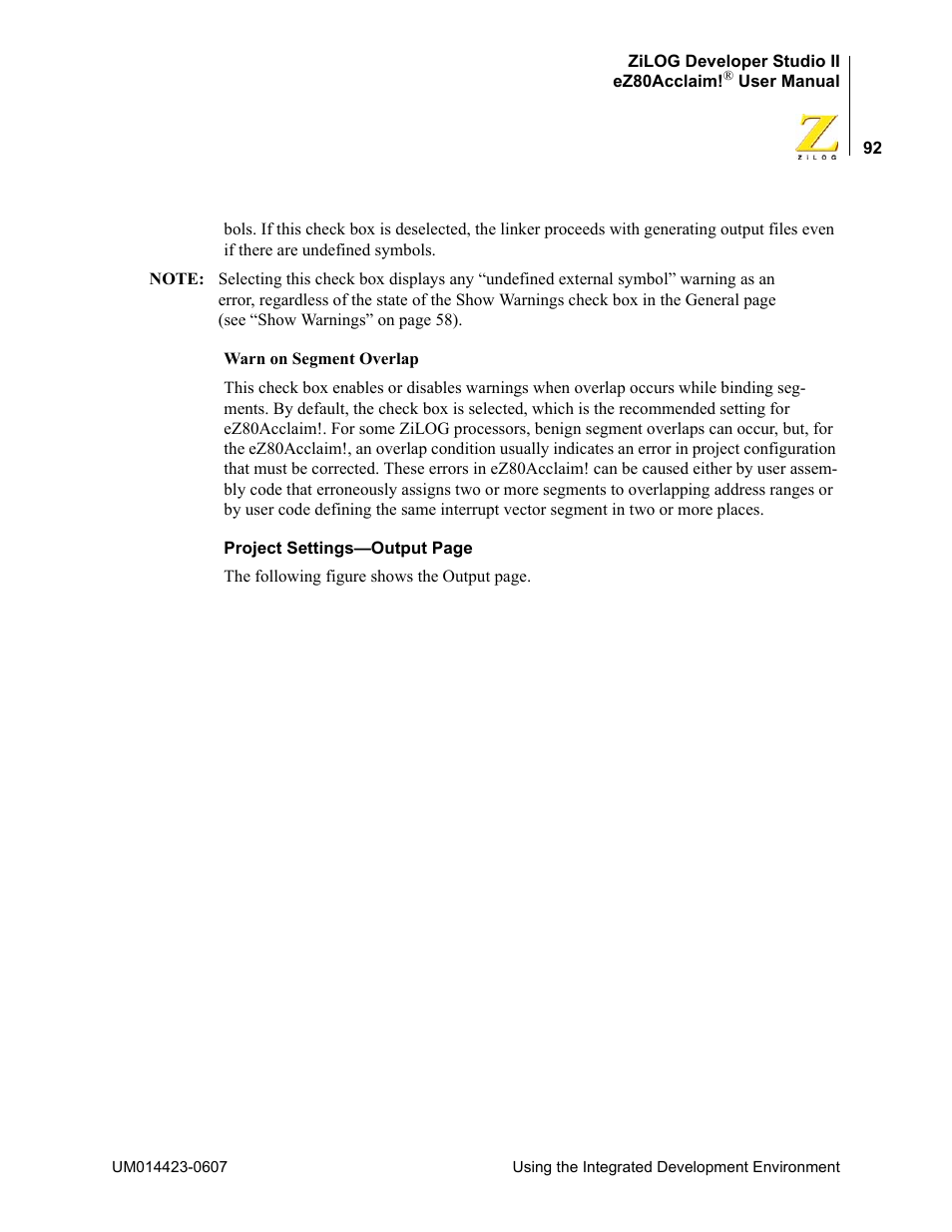 Zilog EZ80F916 User Manual | Page 112 / 469