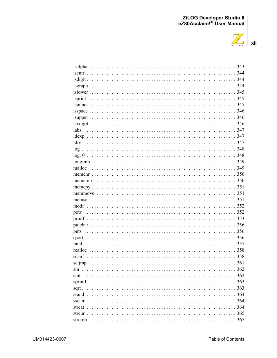 Zilog EZ80F916 User Manual | Page 12 / 469