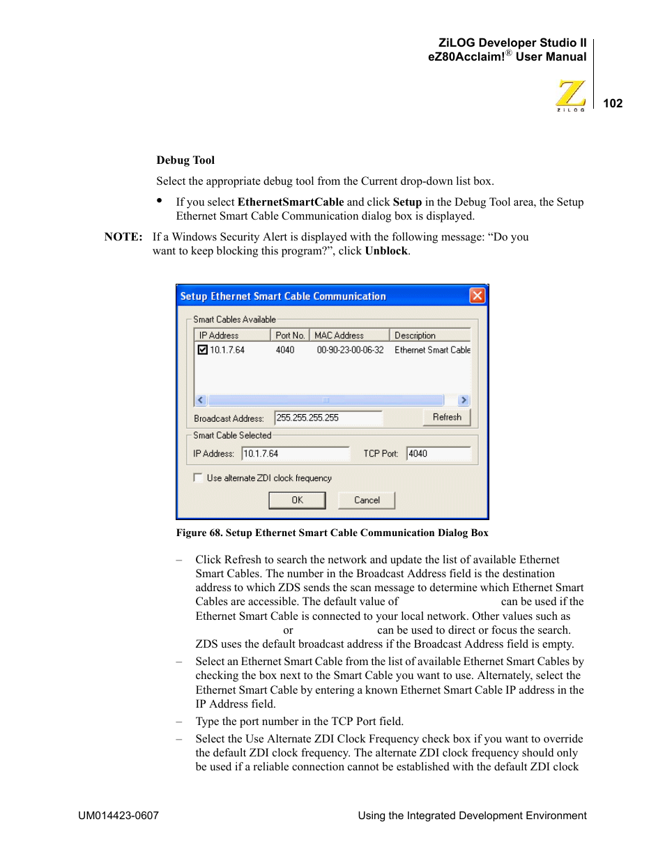 Zilog EZ80F916 User Manual | Page 122 / 469