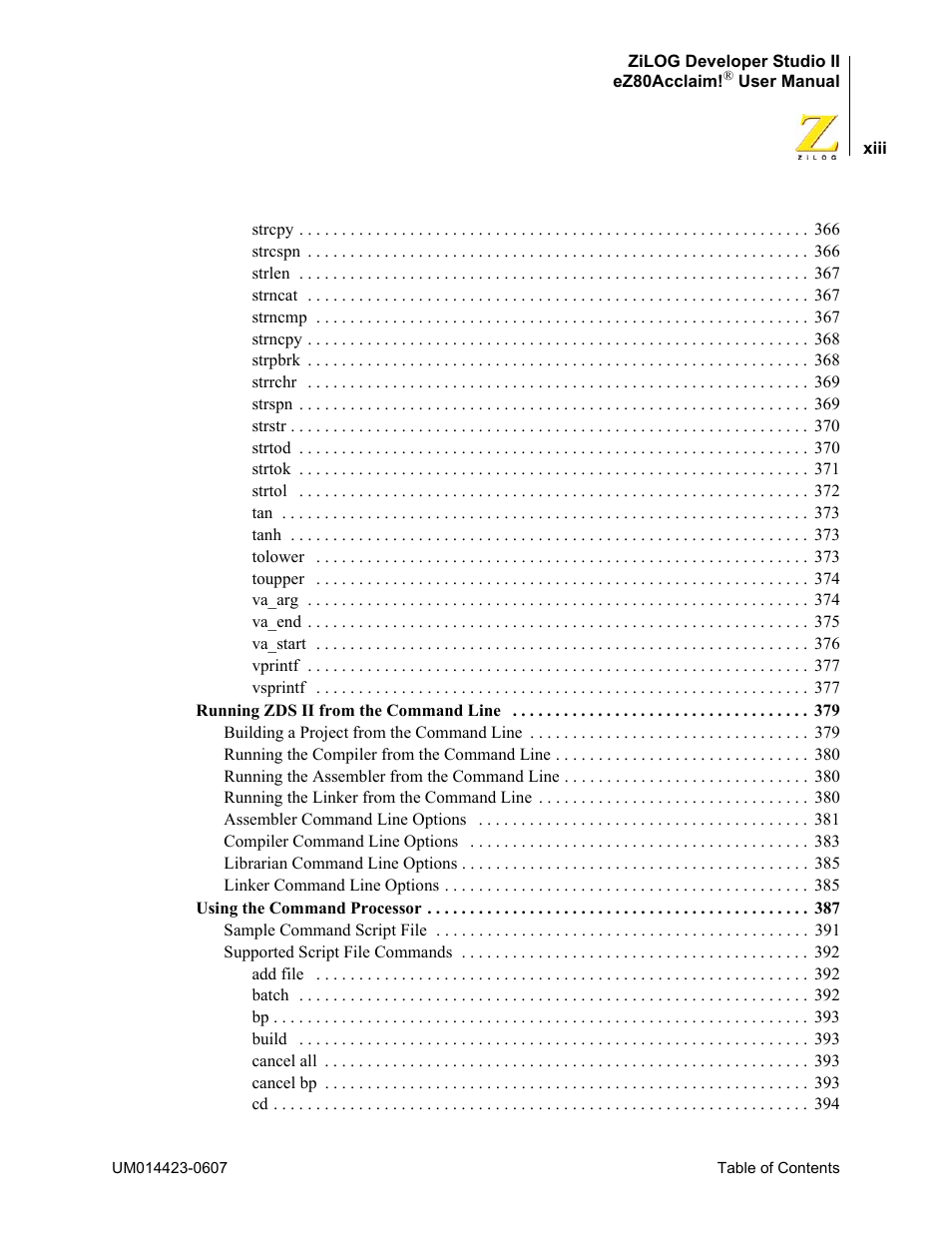 Zilog EZ80F916 User Manual | Page 13 / 469