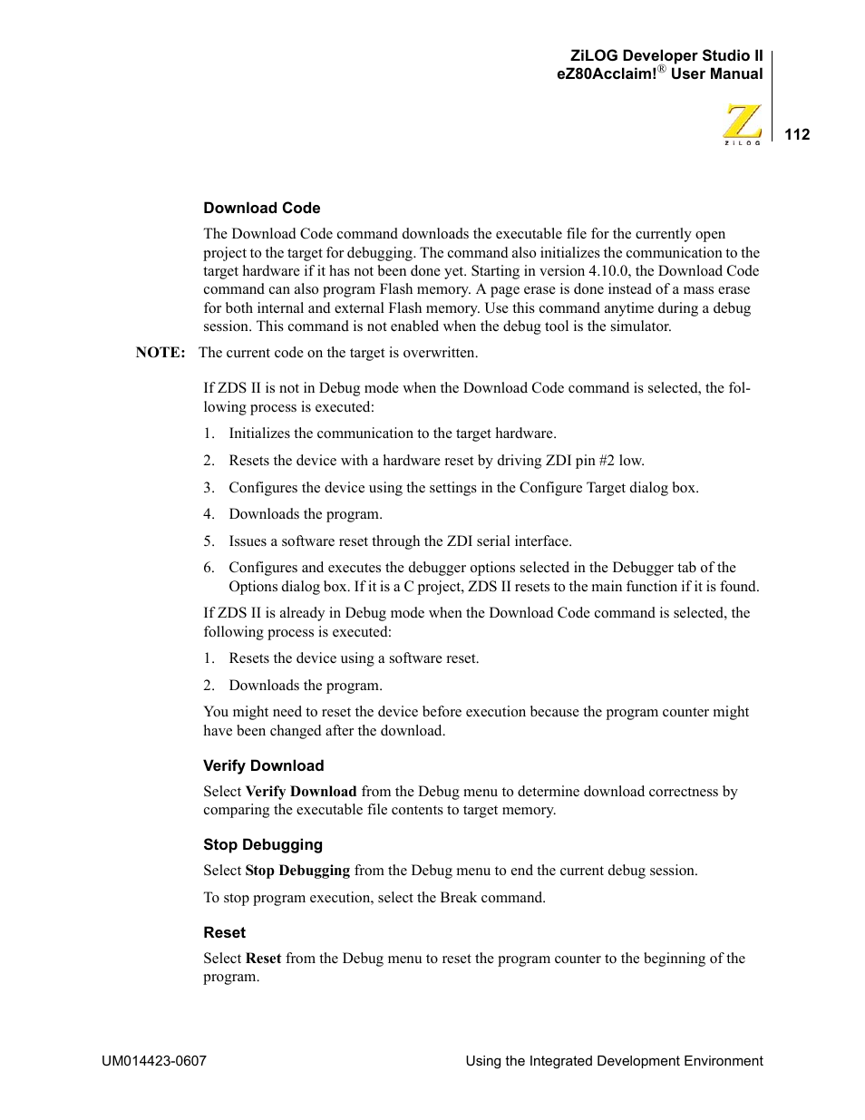 Zilog EZ80F916 User Manual | Page 132 / 469