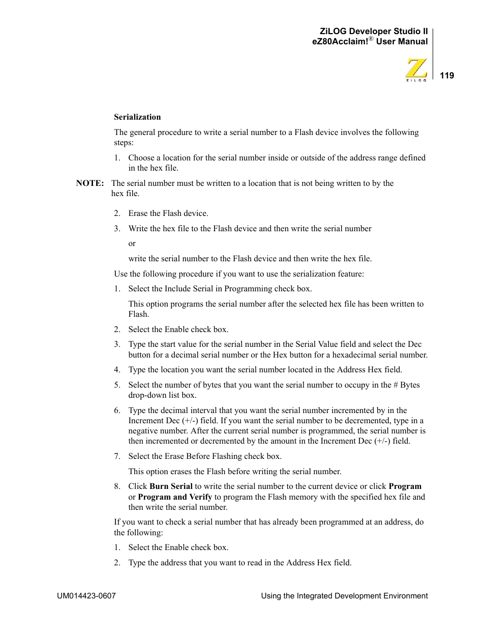 Zilog EZ80F916 User Manual | Page 139 / 469