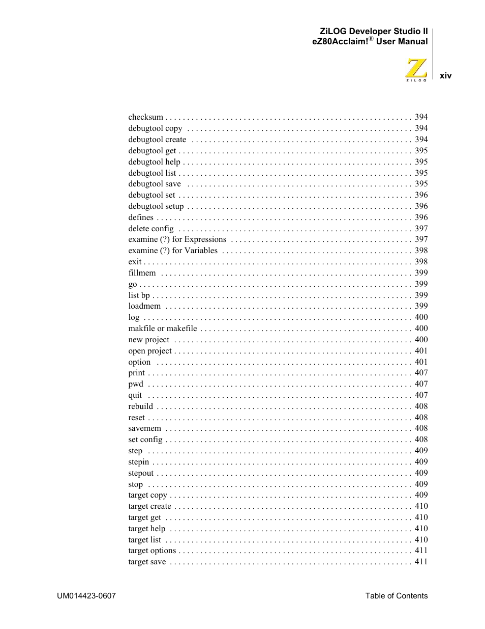 Zilog EZ80F916 User Manual | Page 14 / 469