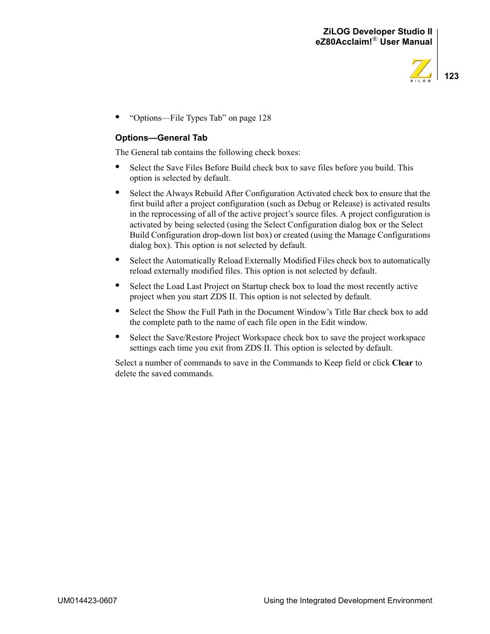 Zilog EZ80F916 User Manual | Page 143 / 469