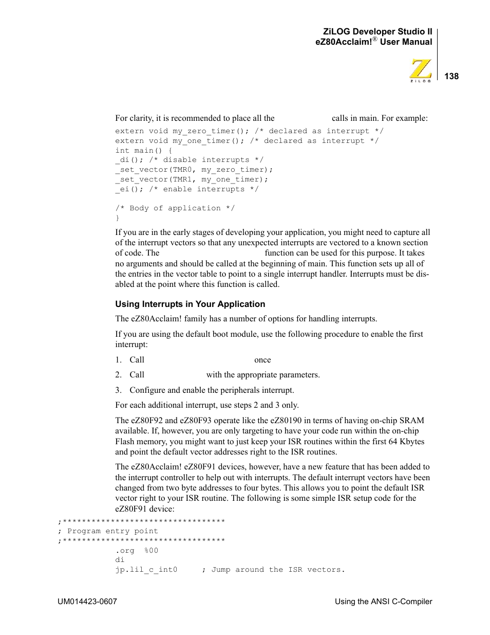 Zilog EZ80F916 User Manual | Page 158 / 469