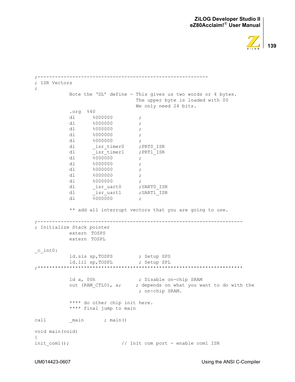 Zilog EZ80F916 User Manual | Page 159 / 469