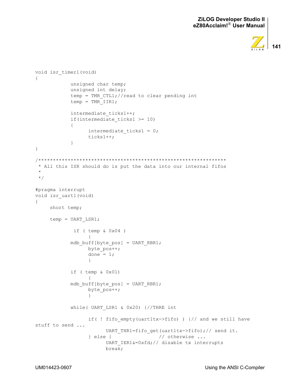 Zilog EZ80F916 User Manual | Page 161 / 469
