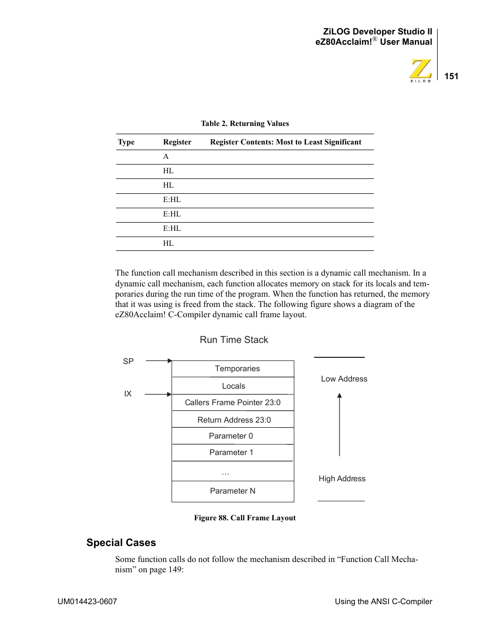 Special cases | Zilog EZ80F916 User Manual | Page 171 / 469