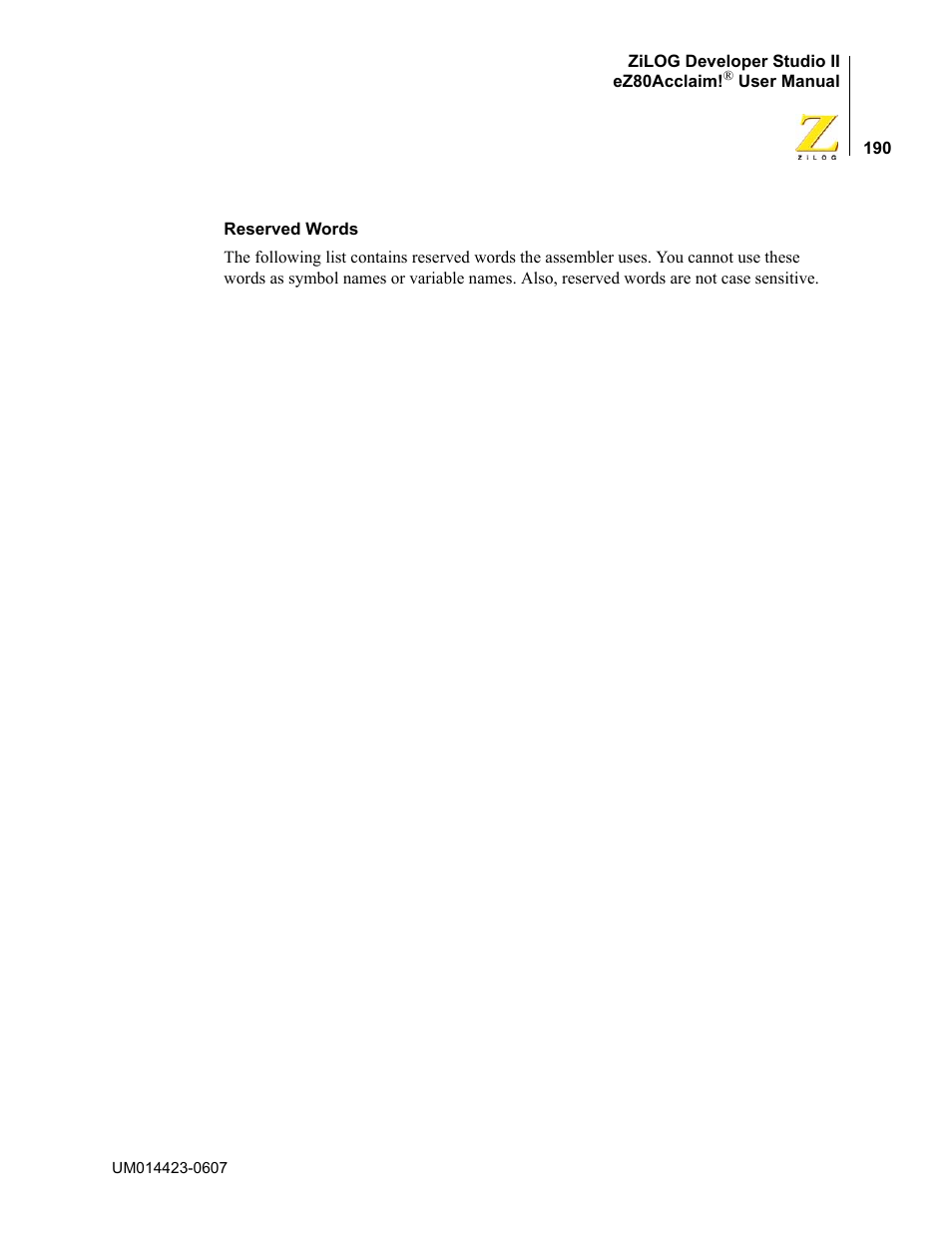 Zilog EZ80F916 User Manual | Page 210 / 469
