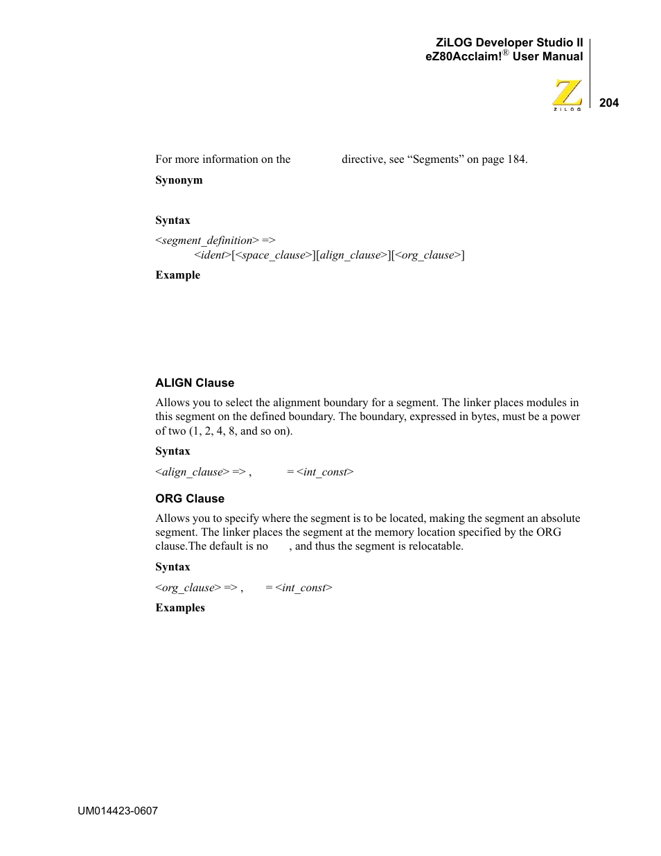 Zilog EZ80F916 User Manual | Page 224 / 469