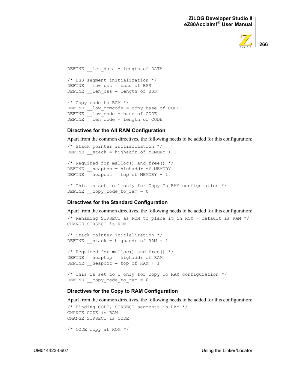 Zilog EZ80F916 User Manual | Page 286 / 469