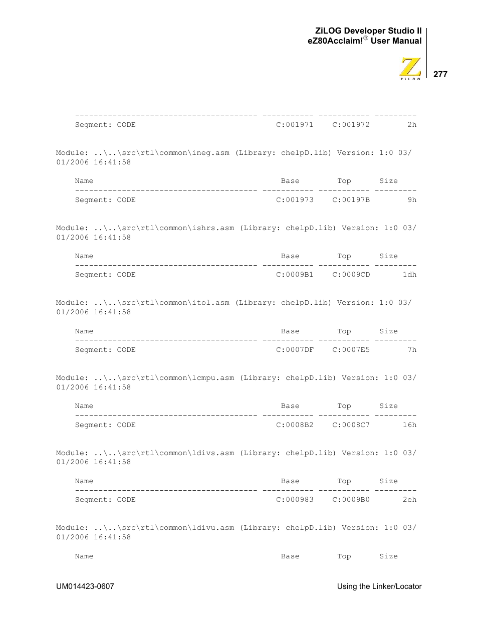 Zilog EZ80F916 User Manual | Page 297 / 469