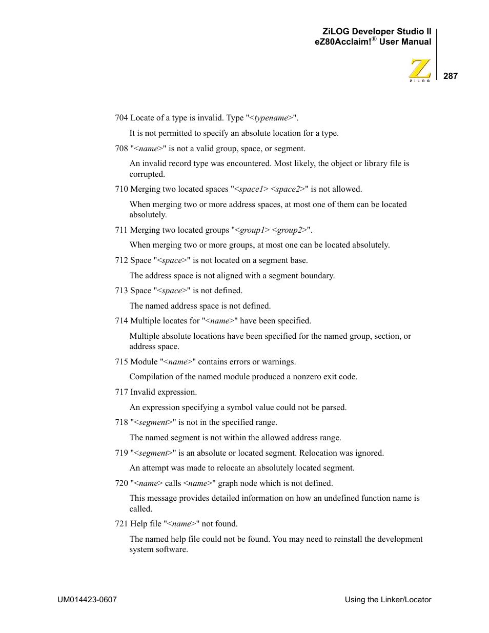Zilog EZ80F916 User Manual | Page 307 / 469