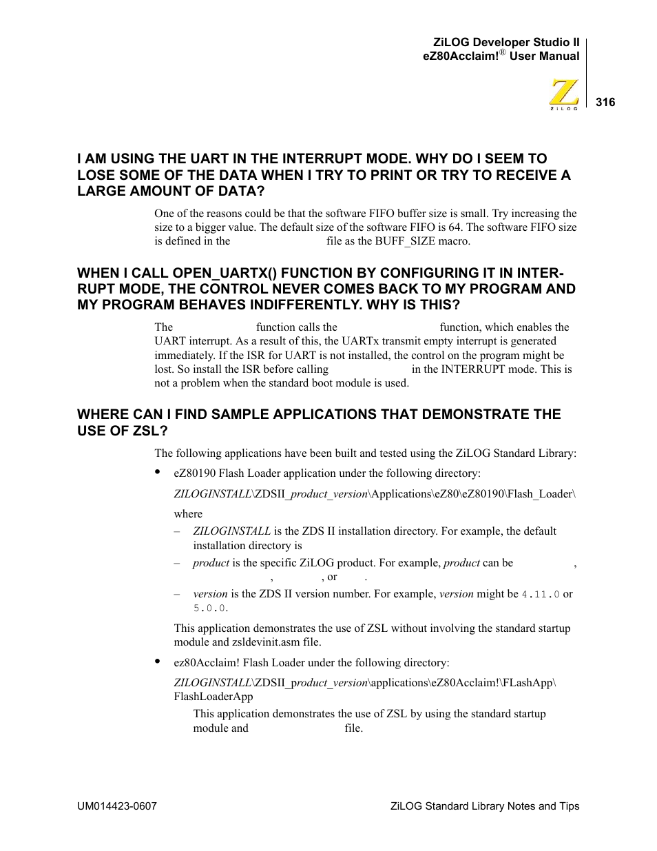 Indifferently. why is this | Zilog EZ80F916 User Manual | Page 336 / 469