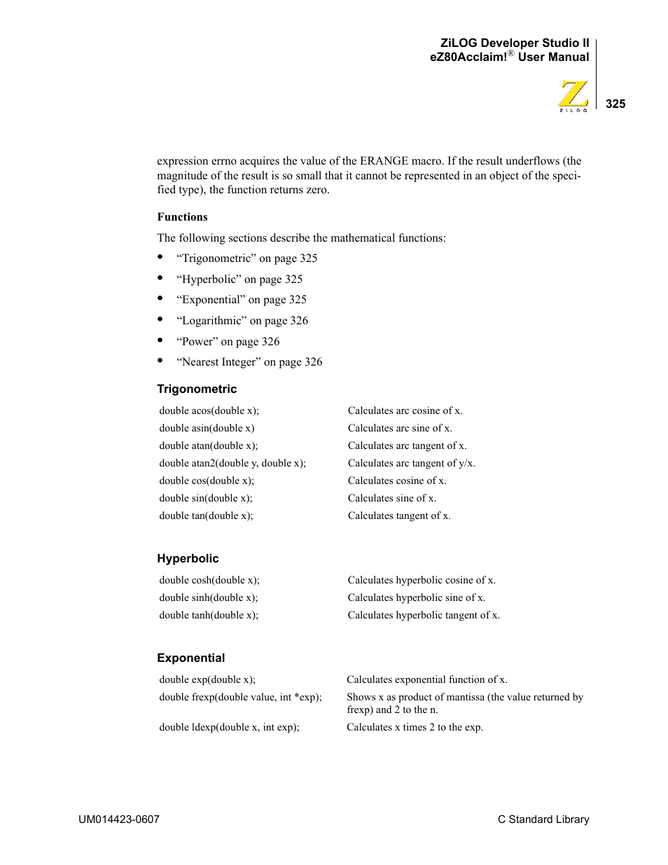Zilog EZ80F916 User Manual | Page 345 / 469