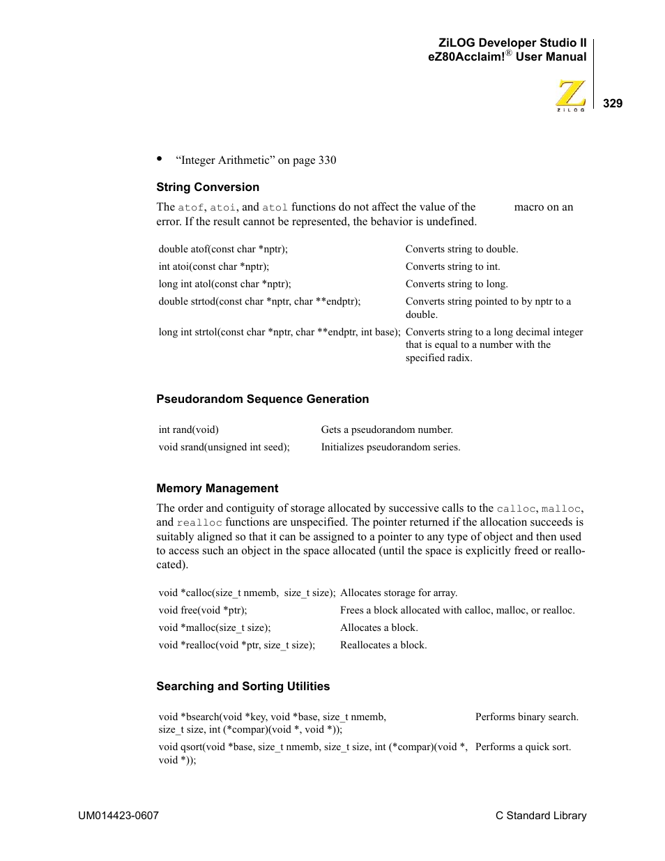 Zilog EZ80F916 User Manual | Page 349 / 469